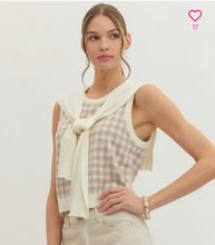 Load image into Gallery viewer, Checkered Faux Sweater Tank

