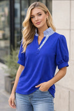 Load image into Gallery viewer, Royal Blue Stripe Ruffle Collar
