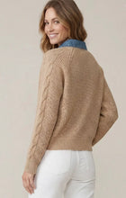 Load image into Gallery viewer, Taupe Denim Collar Sweater
