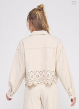 Load image into Gallery viewer, Bone Suede Eyelet Jacket
