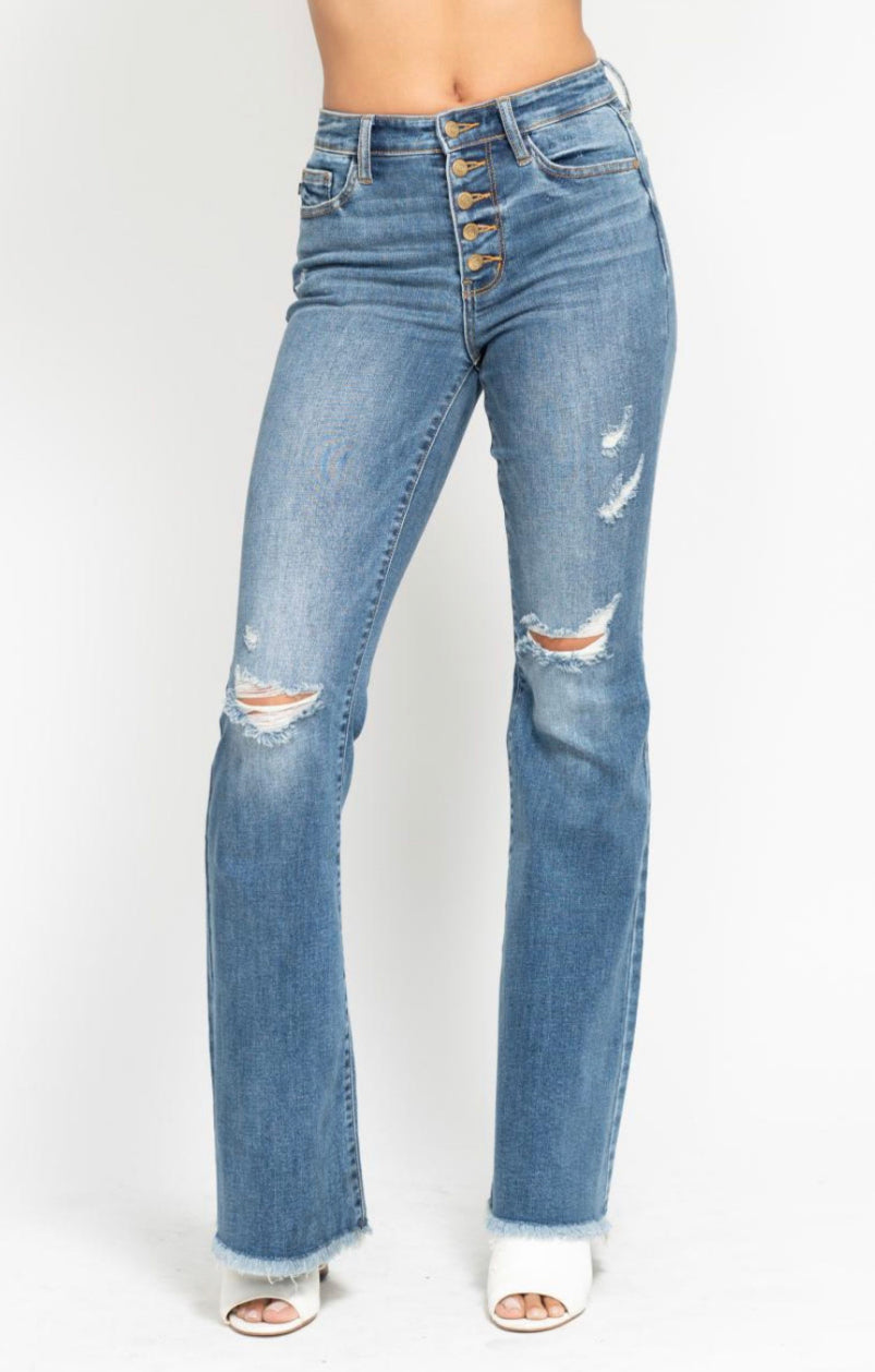 Button Fly Fray Hem