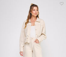 Load image into Gallery viewer, Bone Suede Eyelet Jacket
