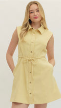 Load image into Gallery viewer, Yellow Button Collard Dress
