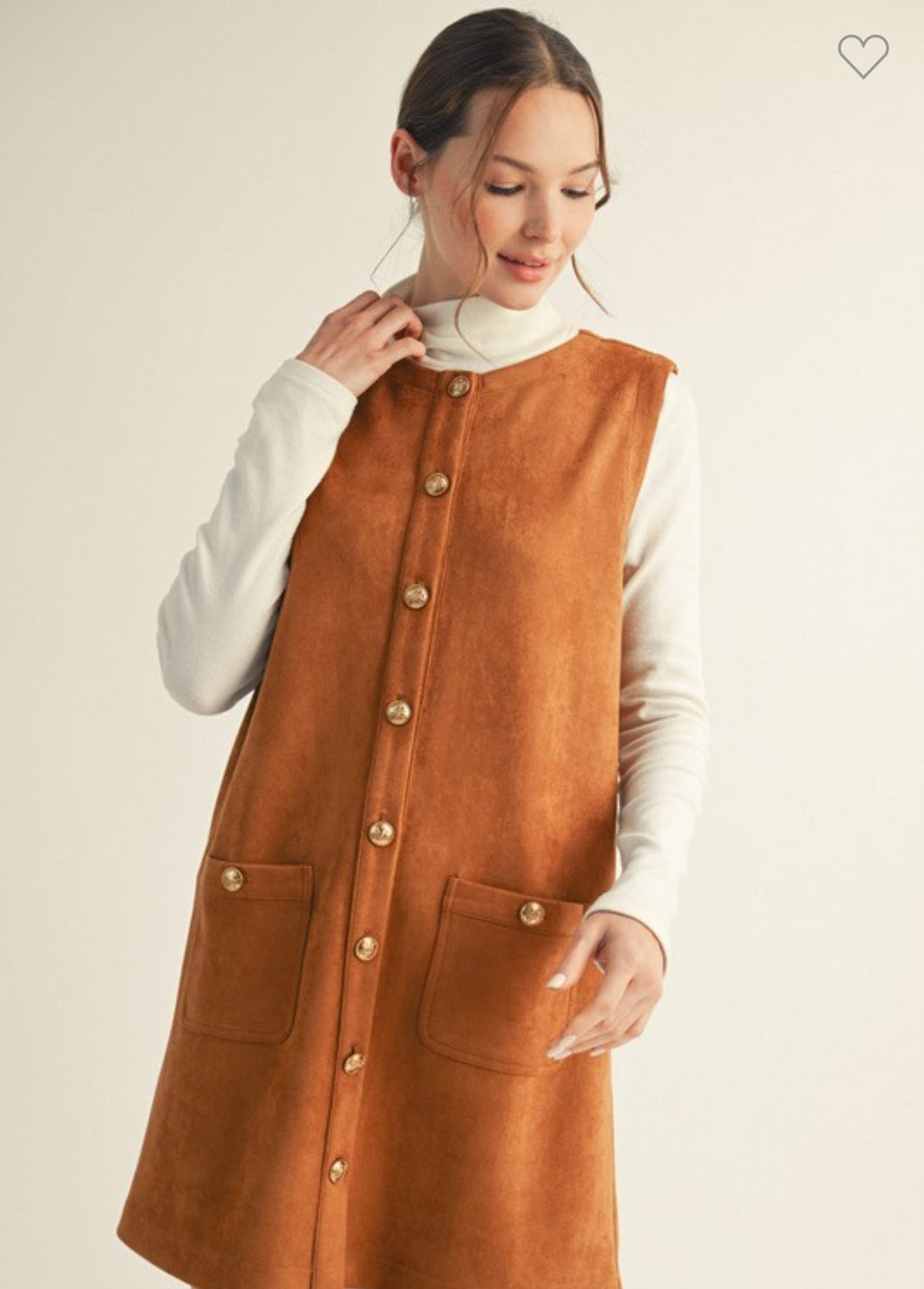 Camel Button Dress