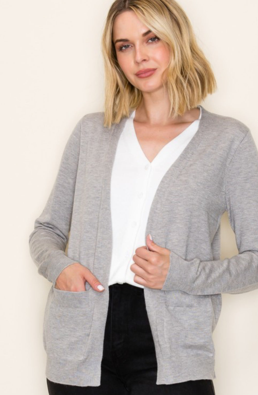 H. Grey Button Down Cardi