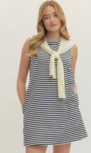 Load image into Gallery viewer, Cream Faux Sweater Tie Dress
