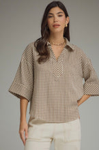 Load image into Gallery viewer, Brown Gingham Blouse
