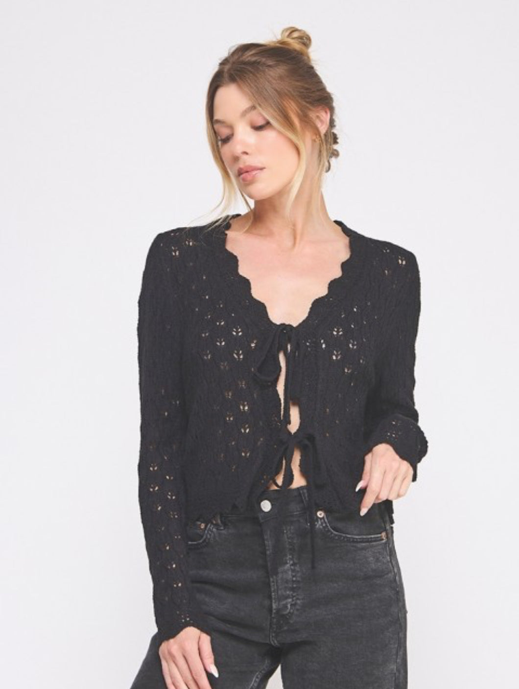 Black Tie Cardi Knit