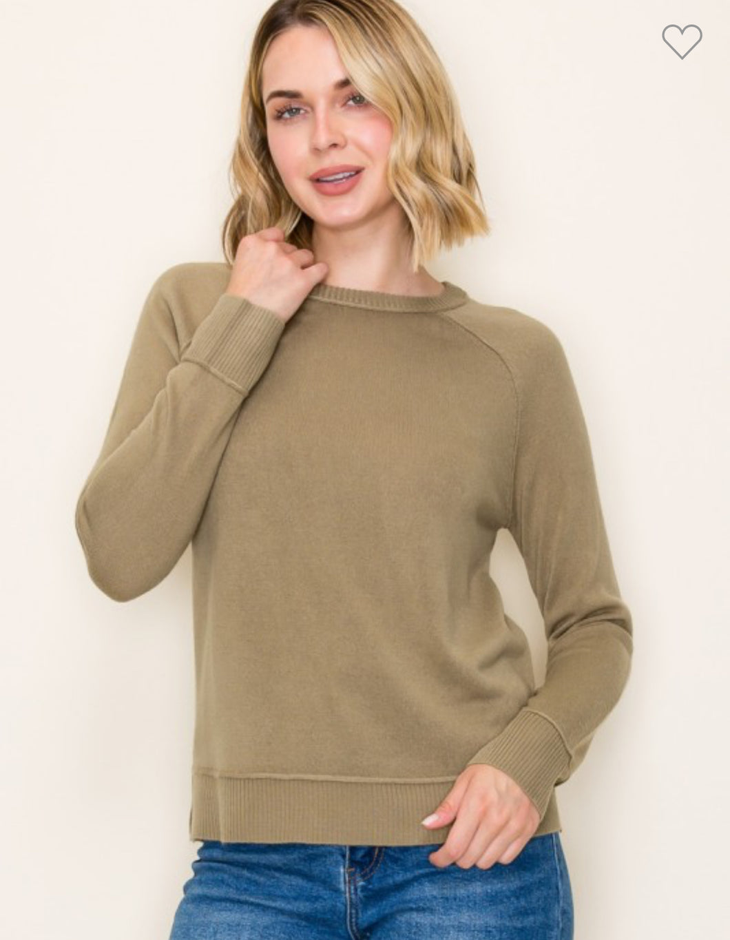 Olive Seam Detail Sweater