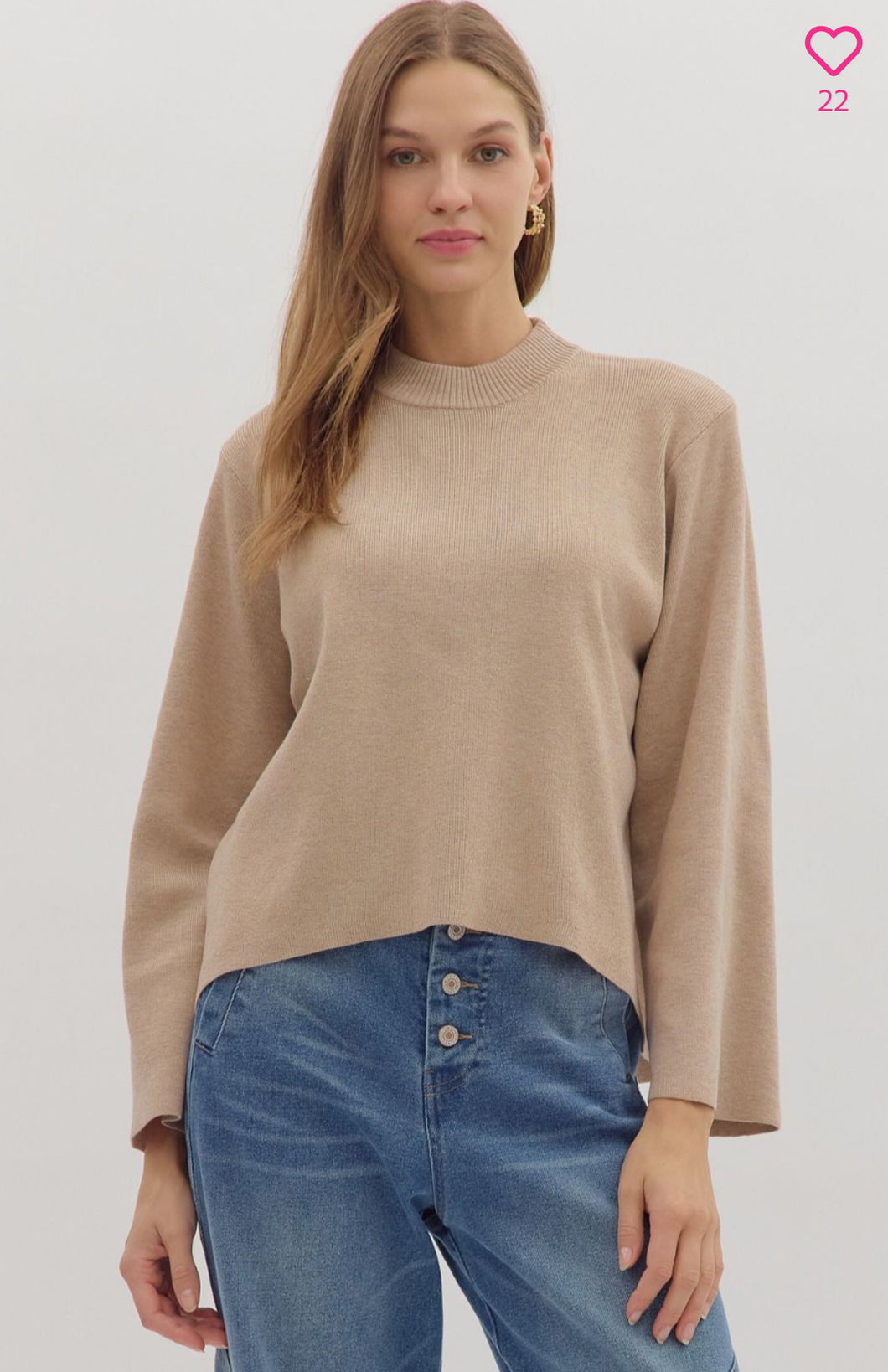 Oatmeal Mock Neck