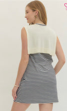 Load image into Gallery viewer, Cream Faux Sweater Tie Dress
