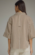 Load image into Gallery viewer, Brown Gingham Blouse
