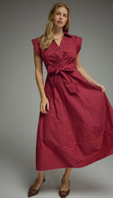 Load image into Gallery viewer, Red Brown Front Tie Midi
