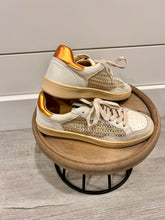Load image into Gallery viewer, Gold Woven Sneakers

