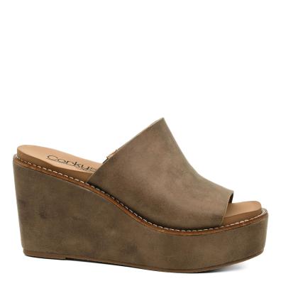Brown Peep Toe Wedge