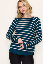 Load image into Gallery viewer, Teal Stripe Waffle Top
