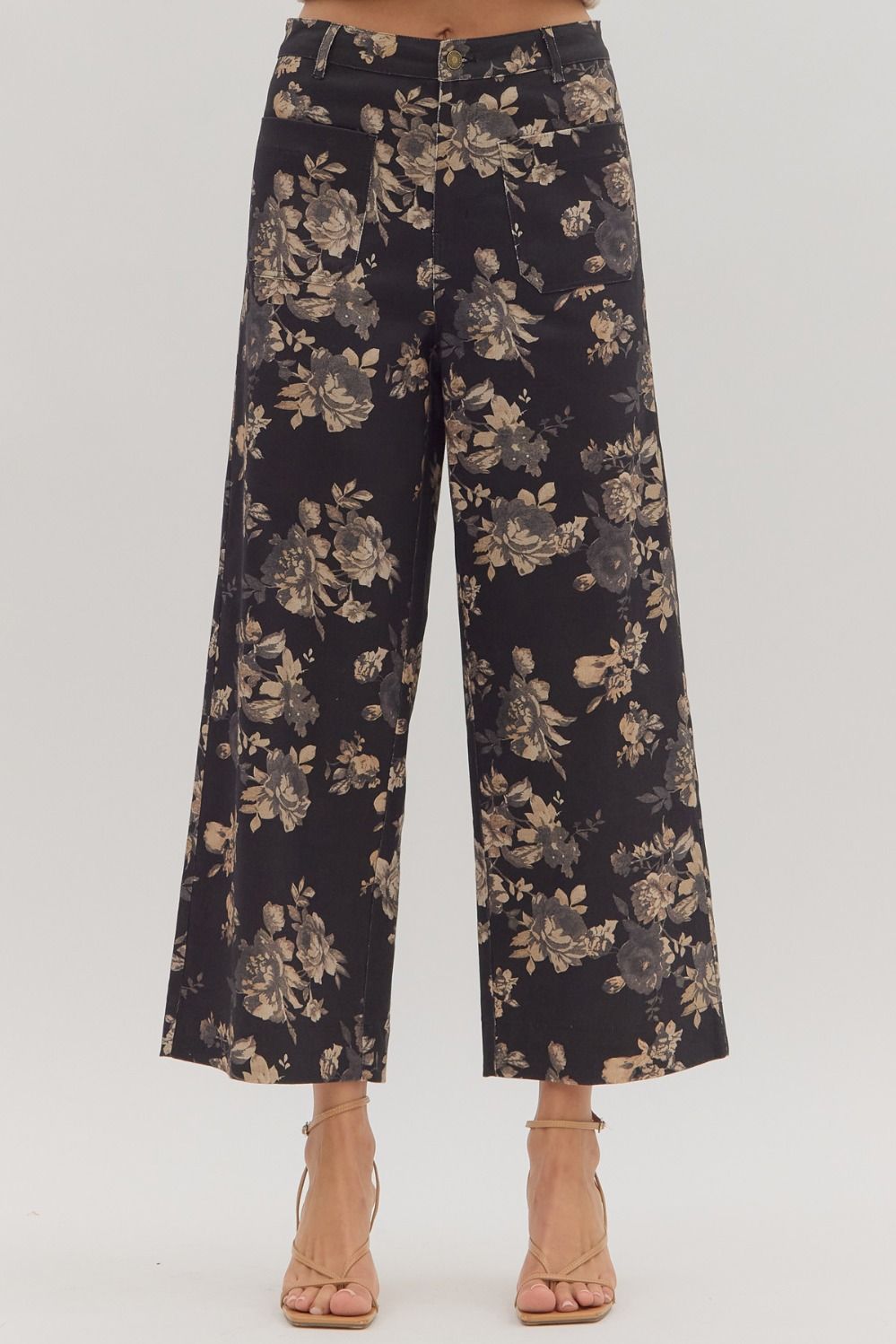 Black Floral Pants