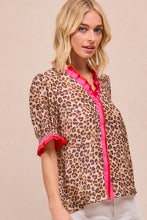 Load image into Gallery viewer, Leopard Ruffle Blouse
