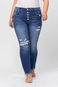 Curvy Hi-Rise Patched Jeans