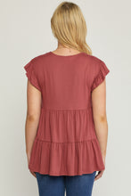 Load image into Gallery viewer, Curvy Marsala Ruffle Top
